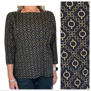 RAFAELLA COTTON TOP WITH GOLD‎ BUTTON ACCENT